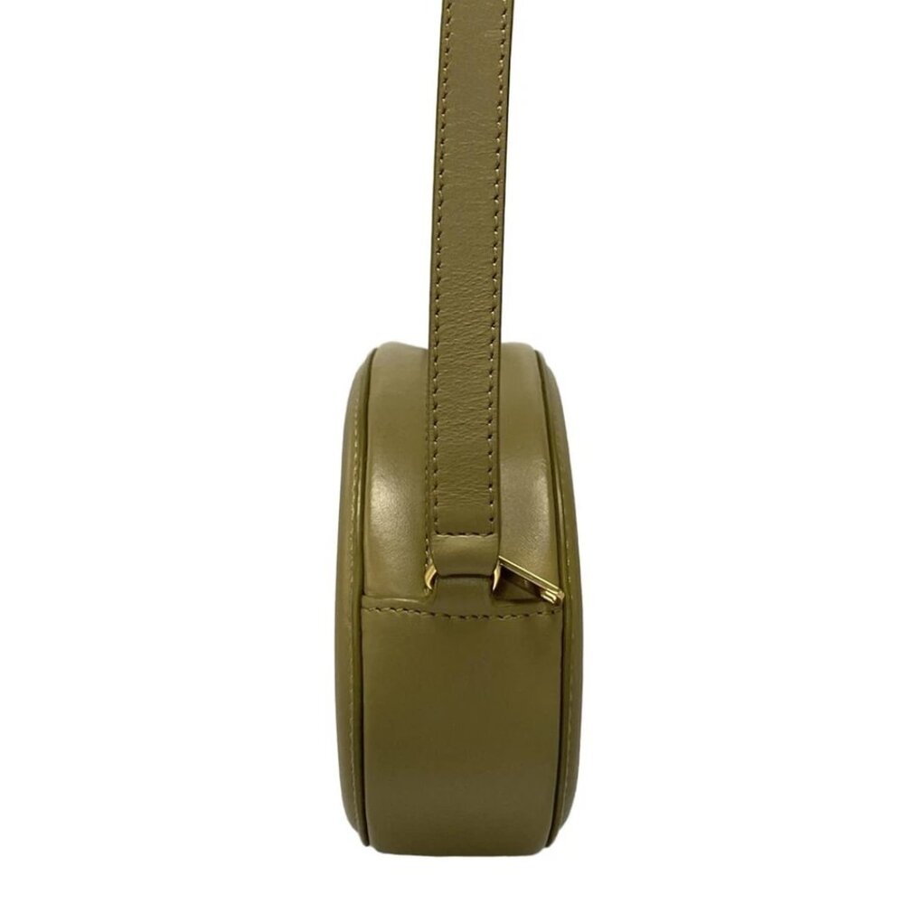 CELINE Crossbody Oval Purse Cuir Triomphe Khaki Smooth Calfskin 914-070125 - Picture 4 of 14